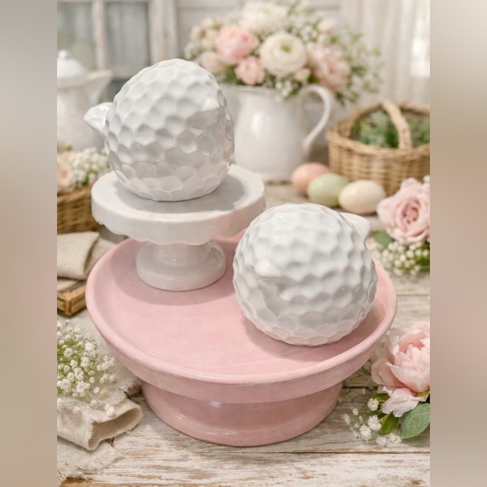 Spring Easter white ceramic birds set 2